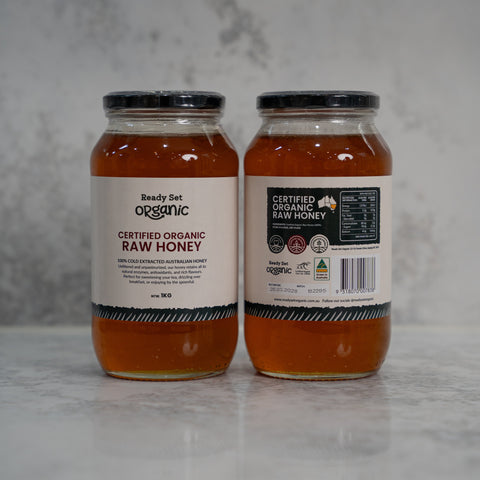 Honey Certified Organic Raw 1kg Jar (Box of 6)